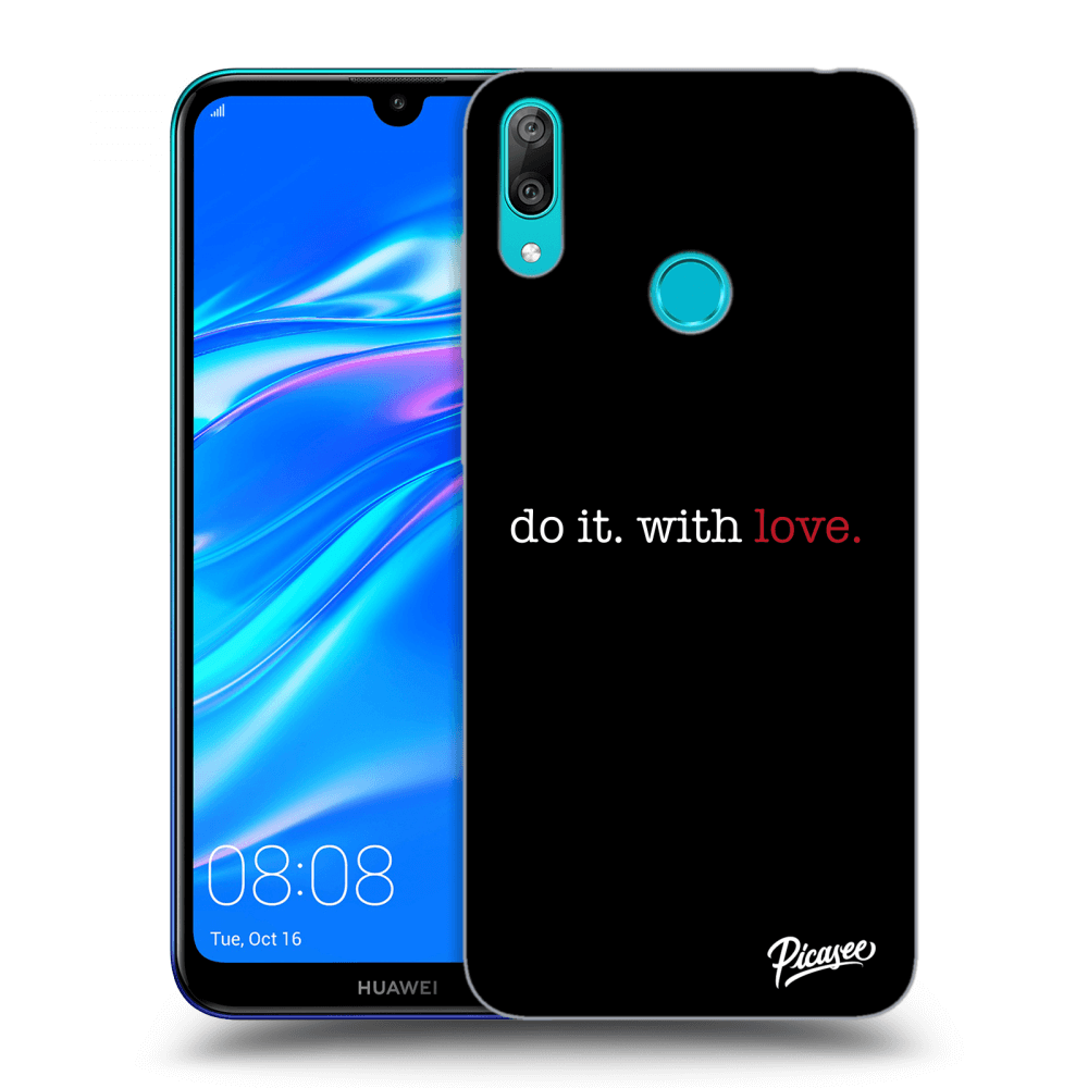 Picasee Huawei Y7 2019 Hülle - Schwarzes Silikon - Do it. With love.