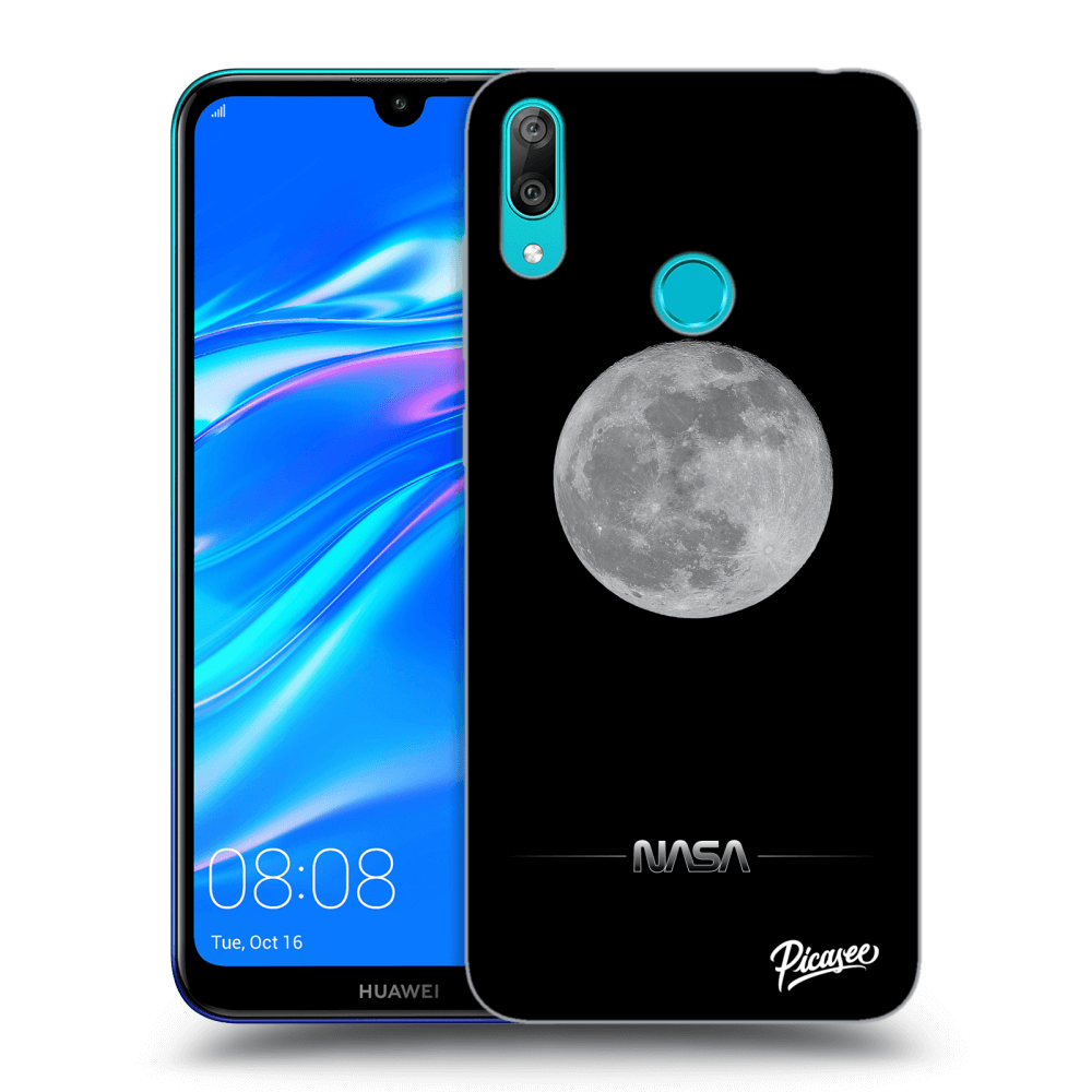 Picasee Huawei Y7 2019 Hülle - Schwarzes Silikon - Moon Minimal