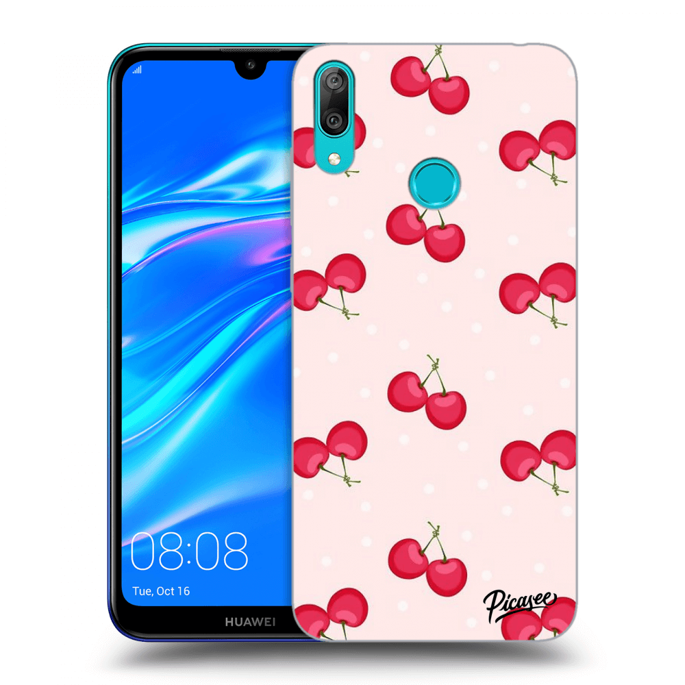 Picasee Huawei Y7 2019 Hülle - Schwarzes Silikon - Cherries