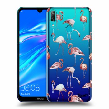 Picasee Huawei Y7 2019 Hülle - Transparentes Silikon - Flamingos