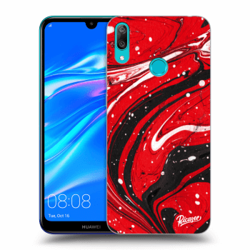 Picasee Huawei Y7 2019 Hülle - Transparentes Silikon - Red black