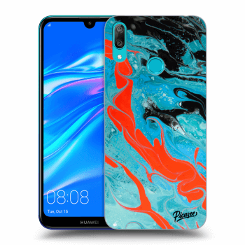 Picasee Huawei Y7 2019 Hülle - Transparentes Silikon - Blue Magma
