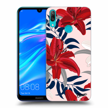 Picasee Huawei Y7 2019 Hülle - Transparentes Silikon - Red Lily