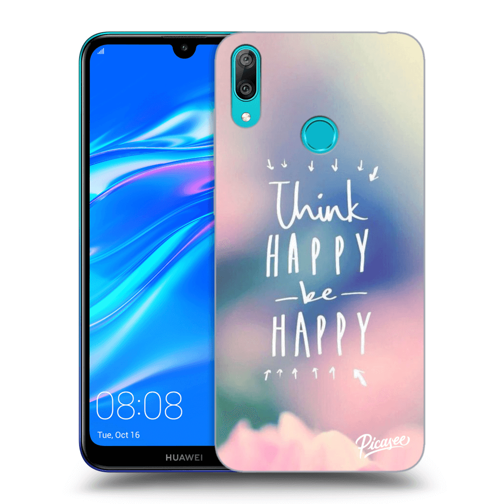 Picasee Huawei Y7 2019 Hülle - Transparentes Silikon - Think happy be happy
