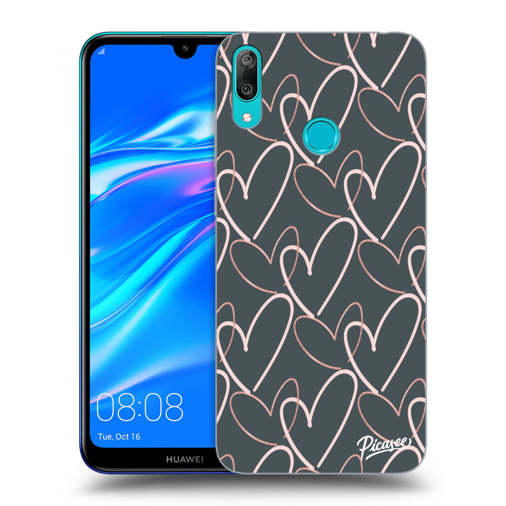 Picasee Huawei Y7 2019 Hülle - Schwarzes Silikon - Lots of love