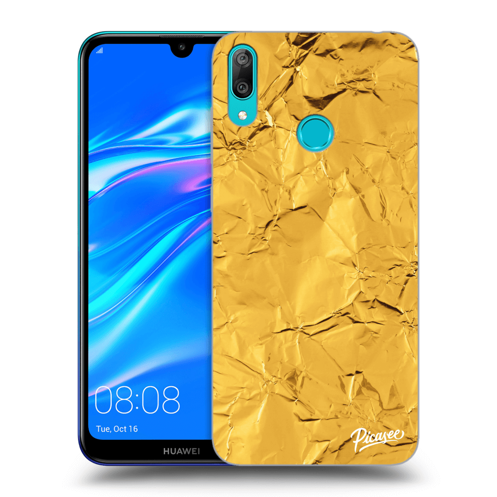 Picasee Huawei Y7 2019 Hülle - Transparentes Silikon - Gold