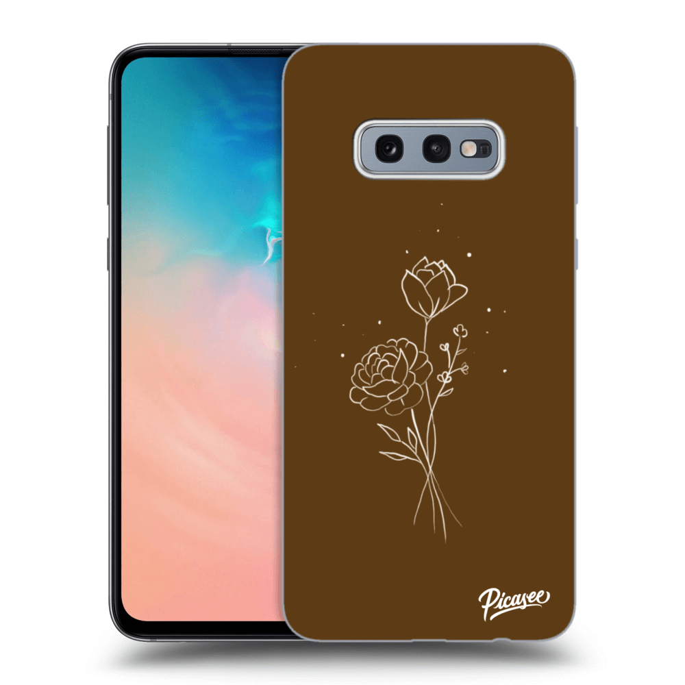 Picasee Samsung Galaxy S10e G970 Hülle - Transparentes Silikon - Brown flowers