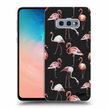 Picasee Samsung Galaxy S10e G970 Hülle - Schwarzes Silikon - Flamingos