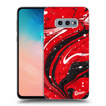 Picasee Samsung Galaxy S10e G970 Hülle - Transparentes Silikon - Red black
