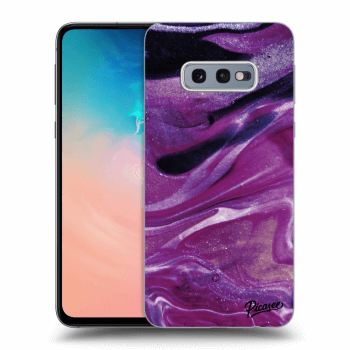 Picasee Samsung Galaxy S10e G970 Hülle - Transparentes Silikon - Purple glitter