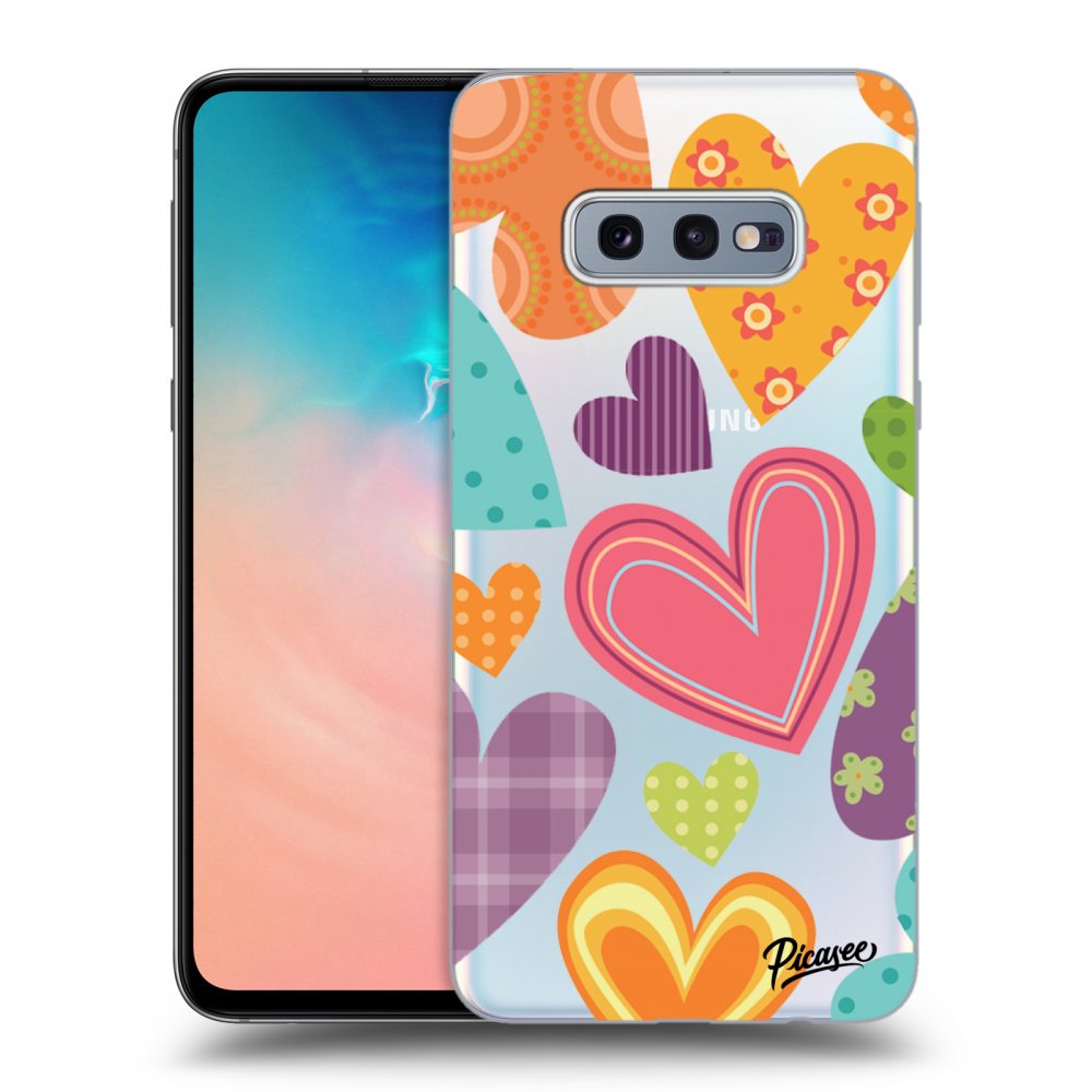 Picasee Samsung Galaxy S10e G970 Hülle - Transparentes Silikon - Colored heart