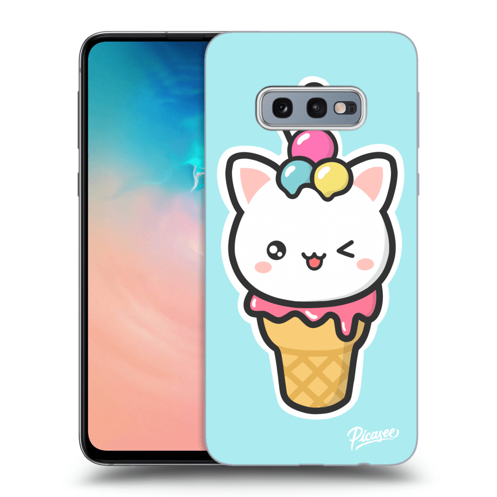 Picasee Samsung Galaxy S10e G970 Hülle - Schwarzes Silikon - Ice Cream Cat