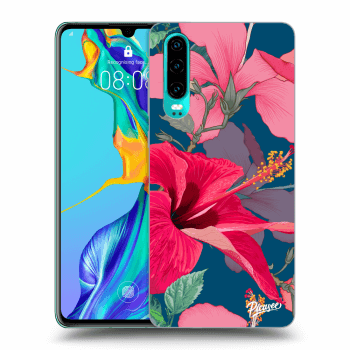 Picasee Huawei P30 Hülle - Transparentes Silikon - Hibiscus