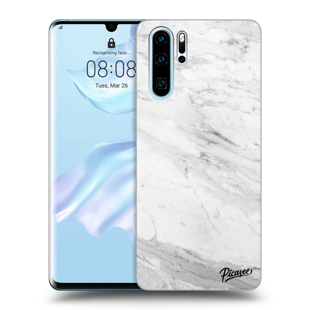 Picasee Huawei P30 Pro Hülle - Transparentes Silikon - White marble