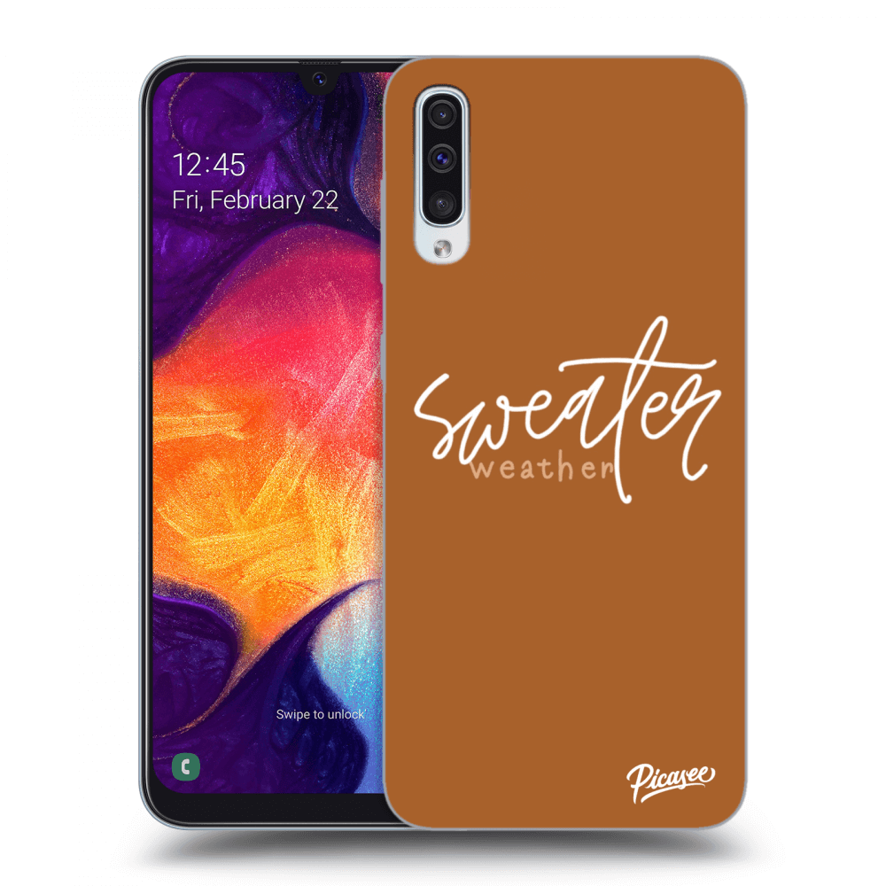 Picasee Samsung Galaxy A50 A505F Hülle - Schwarzes Silikon - Sweater weather