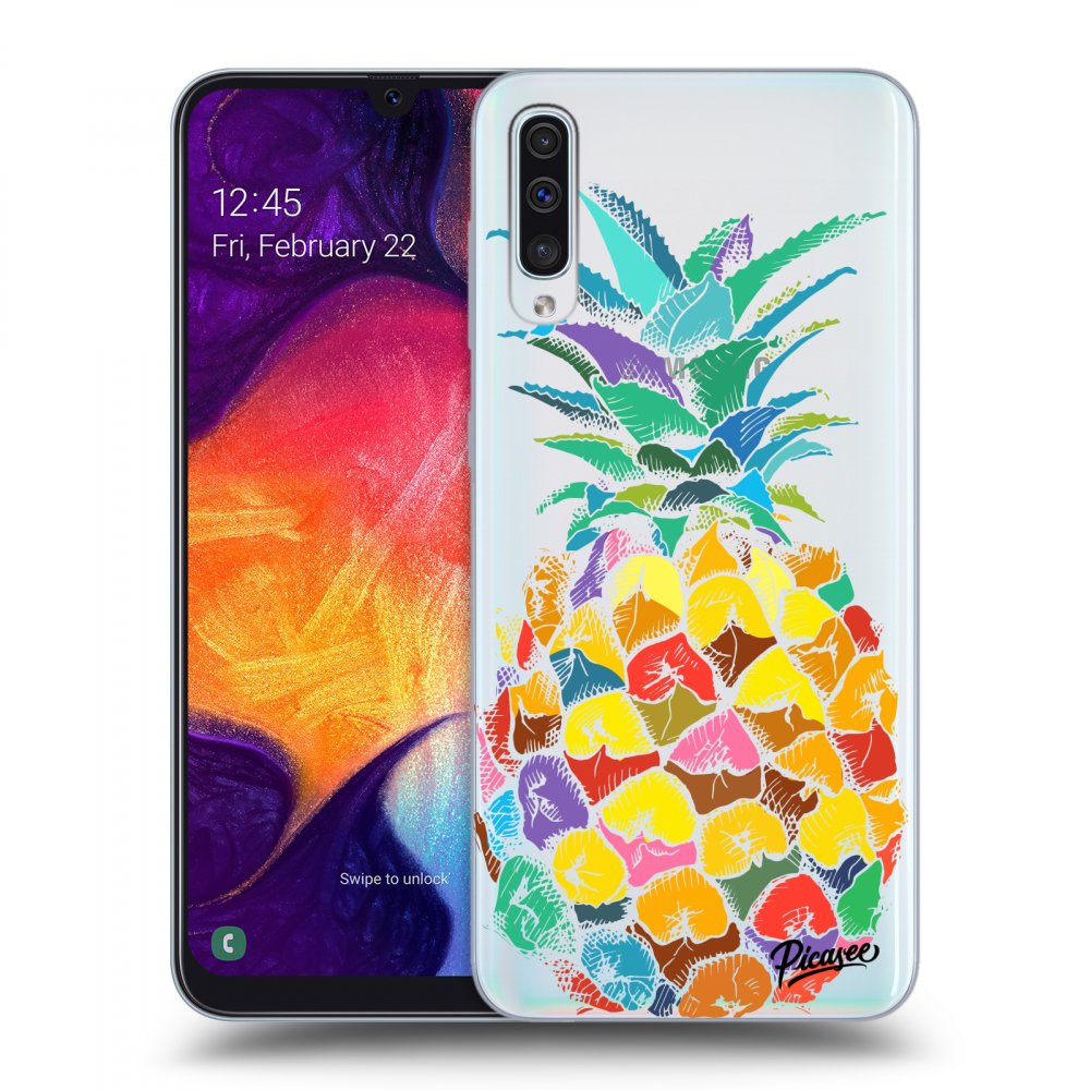 Picasee Samsung Galaxy A50 A505F Hülle - Transparentes Silikon - Pineapple
