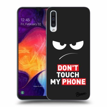 Picasee Samsung Galaxy A50 A505F Hülle - Schwarzes Silikon - Angry Eyes - Transparent