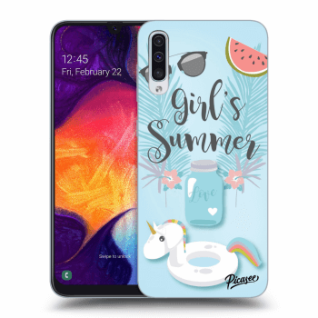 Picasee Samsung Galaxy A50 A505F Hülle - Schwarzes Silikon - Girls Summer