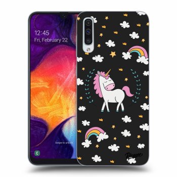 Picasee Samsung Galaxy A50 A505F Hülle - Schwarzes Silikon - Unicorn star heaven