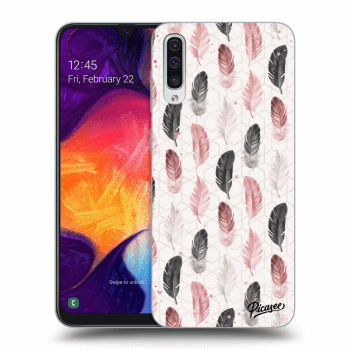 Picasee Samsung Galaxy A50 A505F Hülle - Transparentes Silikon - Feather 2