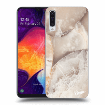 Picasee Samsung Galaxy A50 A505F Hülle - Transparentes Silikon - Cream marble