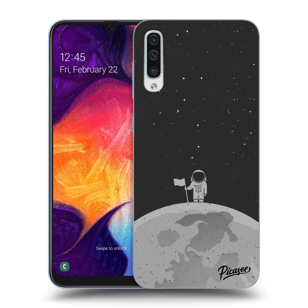 Picasee Samsung Galaxy A50 A505F Hülle - Schwarzes Silikon - Astronaut