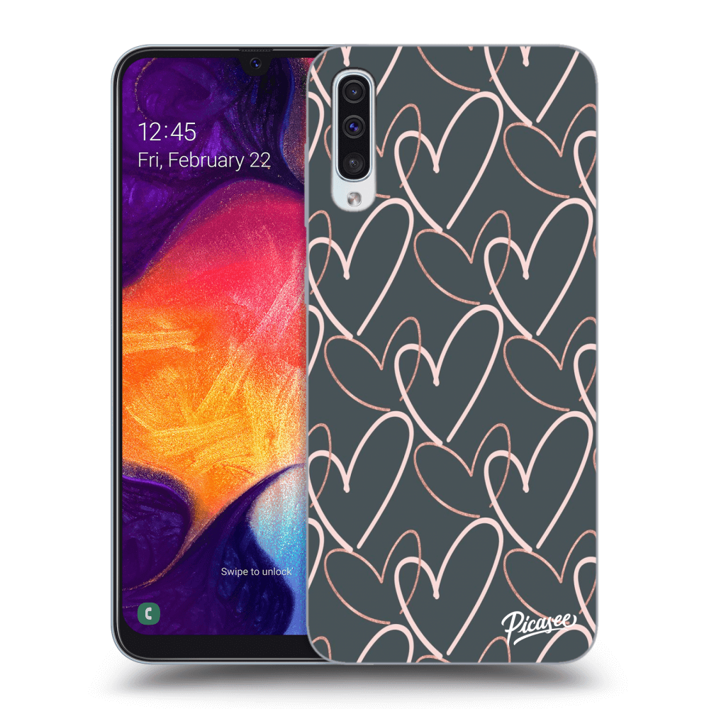 Picasee Samsung Galaxy A50 A505F Hülle - Schwarzes Silikon - Lots of love