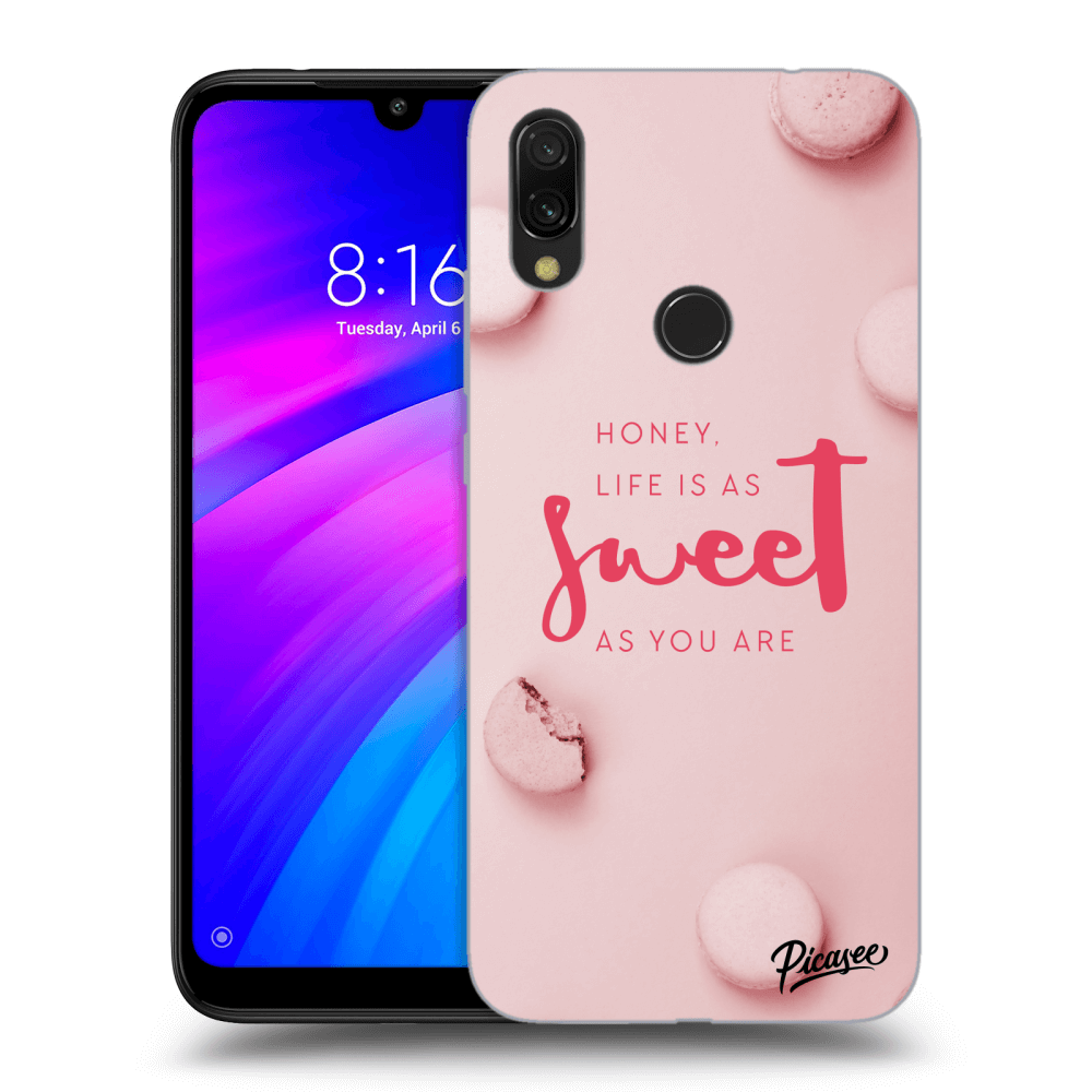 Picasee Xiaomi Redmi 7 Hülle - Transparentes Silikon - Life is as sweet as you are