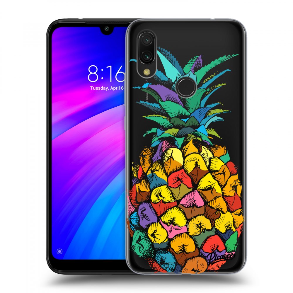 Picasee Xiaomi Redmi 7 Hülle - Transparentes Silikon - Pineapple