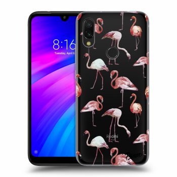 Picasee Xiaomi Redmi 7 Hülle - Transparentes Silikon - Flamingos