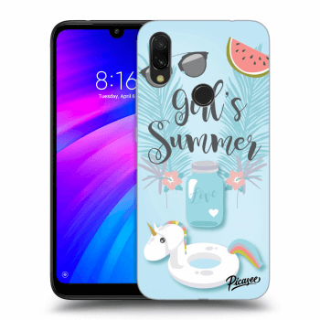 Picasee Xiaomi Redmi 7 Hülle - Schwarzes Silikon - Girls Summer