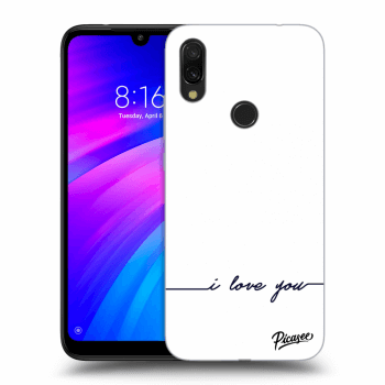 Picasee Xiaomi Redmi 7 Hülle - Schwarzes Silikon - I love you
