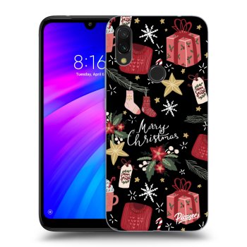 Picasee Xiaomi Redmi 7 Hülle - Schwarzes Silikon - Christmas