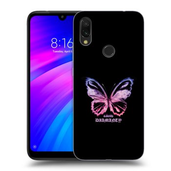 Picasee Xiaomi Redmi 7 Hülle - Schwarzes Silikon - Diamanty Purple