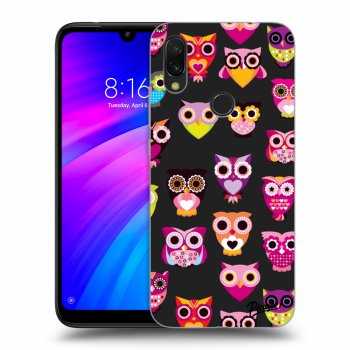 Picasee Xiaomi Redmi 7 Hülle - Schwarzes Silikon - Owls
