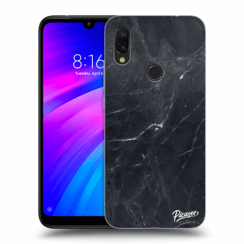 Picasee Xiaomi Redmi 7 Hülle - Transparentes Silikon - Black marble