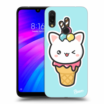 Picasee Xiaomi Redmi 7 Hülle - Transparentes Silikon - Ice Cream Cat