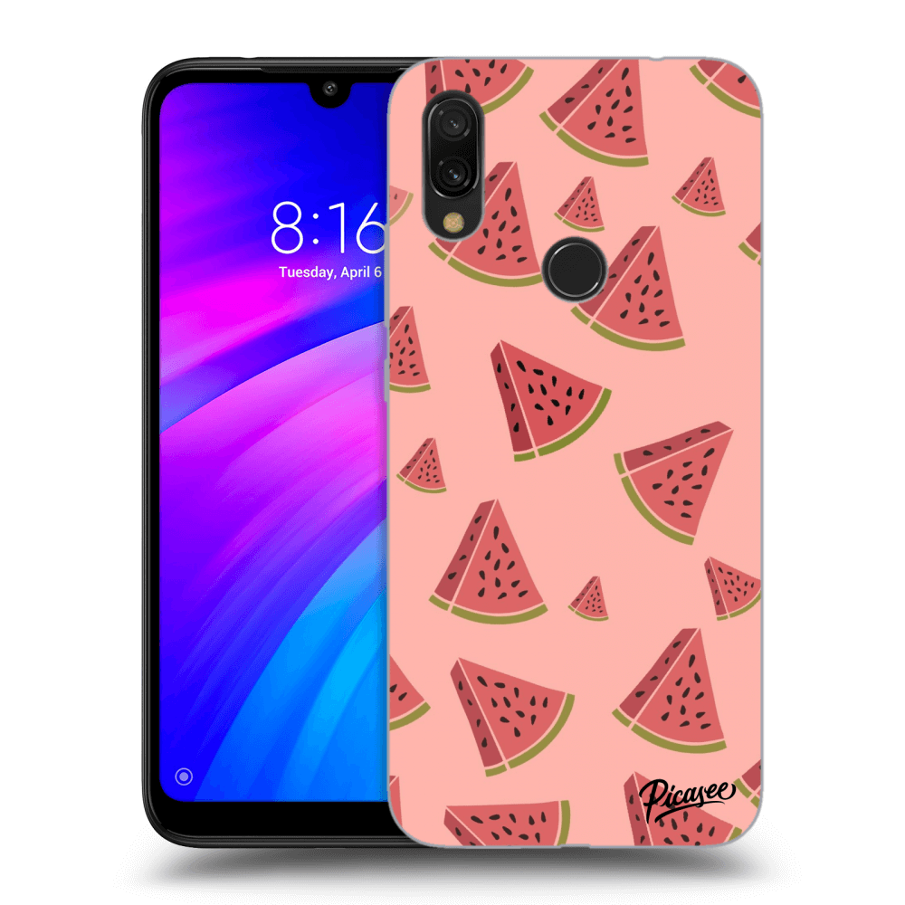 Picasee Xiaomi Redmi 7 Hülle - Schwarzes Silikon - Watermelon