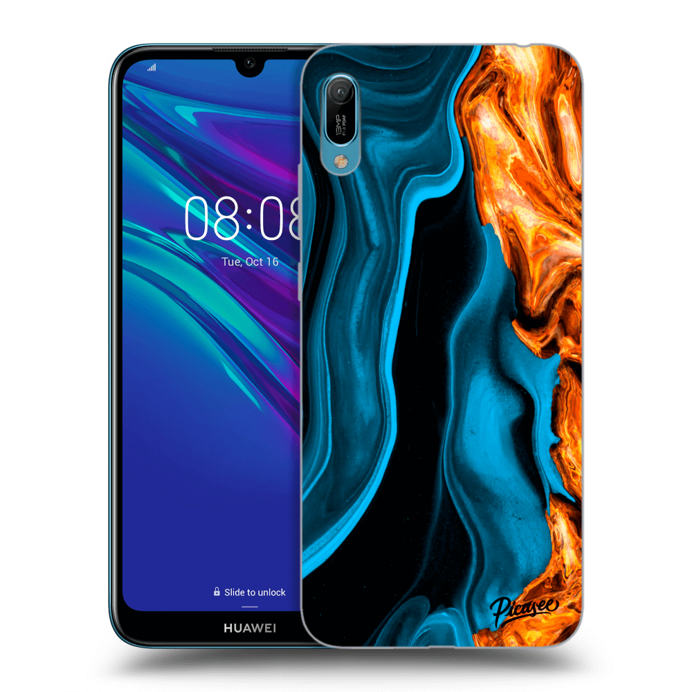 Picasee Huawei Y6 2019 Hülle - Transparentes Silikon - Gold blue