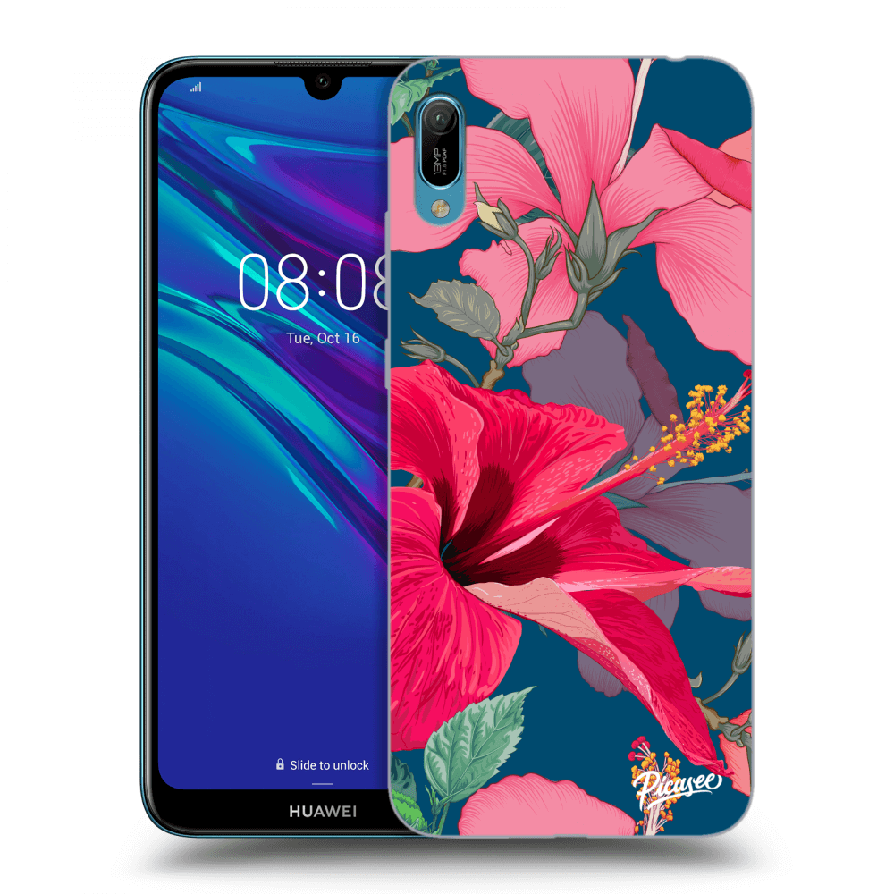 Picasee Huawei Y6 2019 Hülle - Transparentes Silikon - Hibiscus