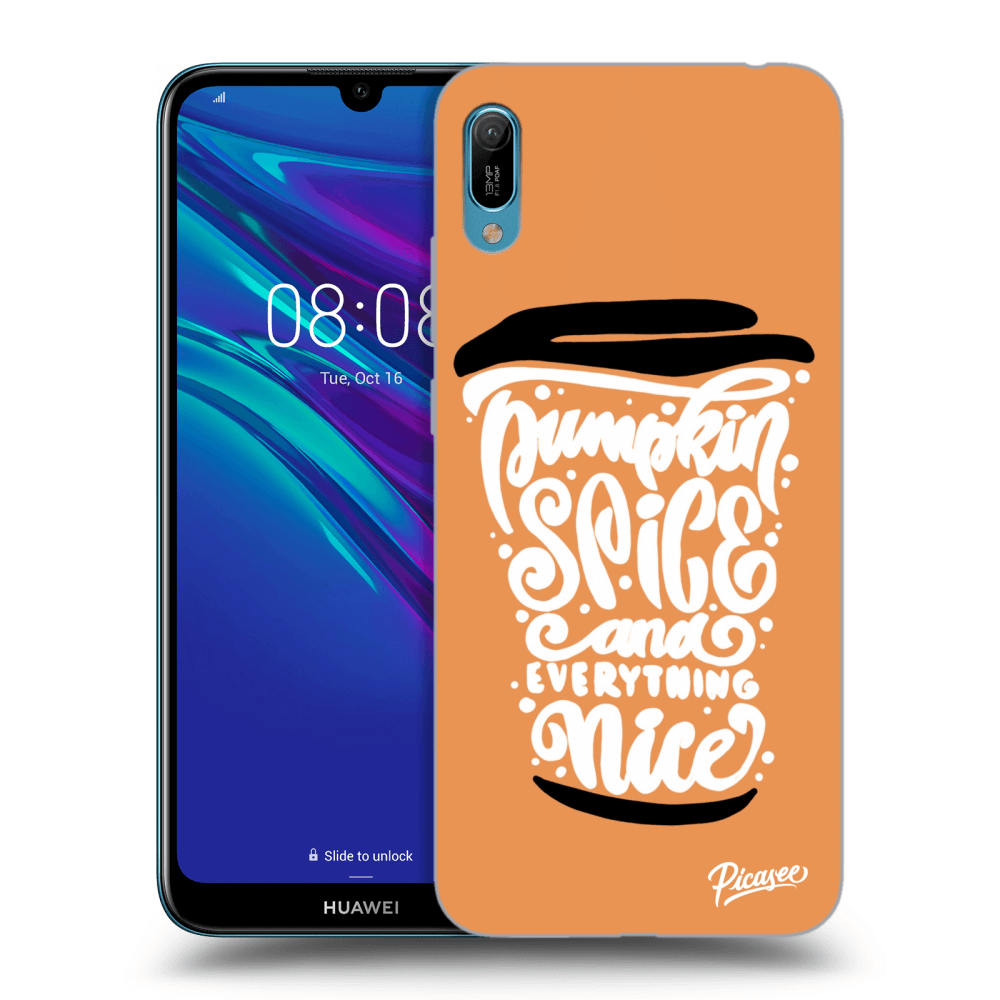Picasee Huawei Y6 2019 Hülle - Schwarzes Silikon - Pumpkin coffee