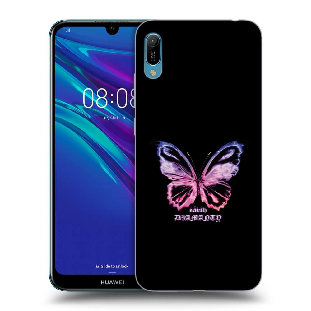 Picasee Huawei Y6 2019 Hülle - Schwarzes Silikon - Diamanty Purple