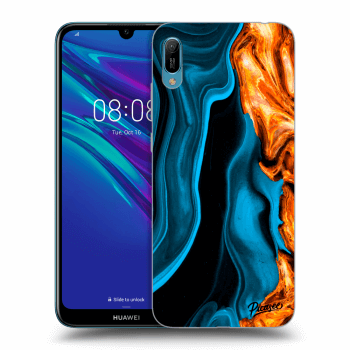 Picasee Huawei Y6 2019 Hülle - Transparentes Silikon - Gold blue