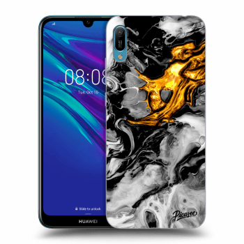 Picasee Huawei Y6 2019 Hülle - Transparentes Silikon - Black Gold 2