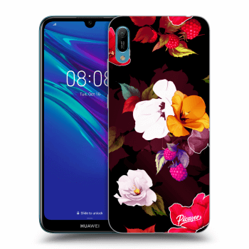 Picasee Huawei Y6 2019 Hülle - Schwarzes Silikon - Flowers and Berries