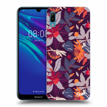 Picasee Huawei Y6 2019 Hülle - Schwarzes Silikon - Purple Leaf