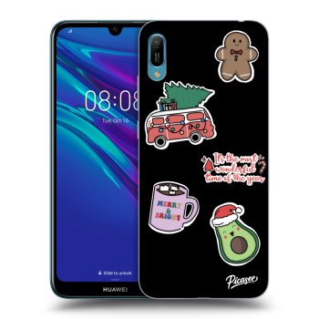 Picasee Huawei Y6 2019 Hülle - Schwarzes Silikon - Christmas Stickers