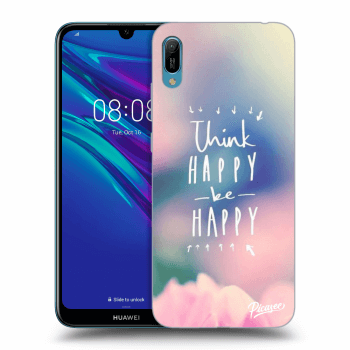 Picasee Huawei Y6 2019 Hülle - Schwarzes Silikon - Think happy be happy