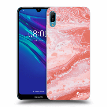 Picasee Huawei Y6 2019 Hülle - Schwarzes Silikon - Red liquid
