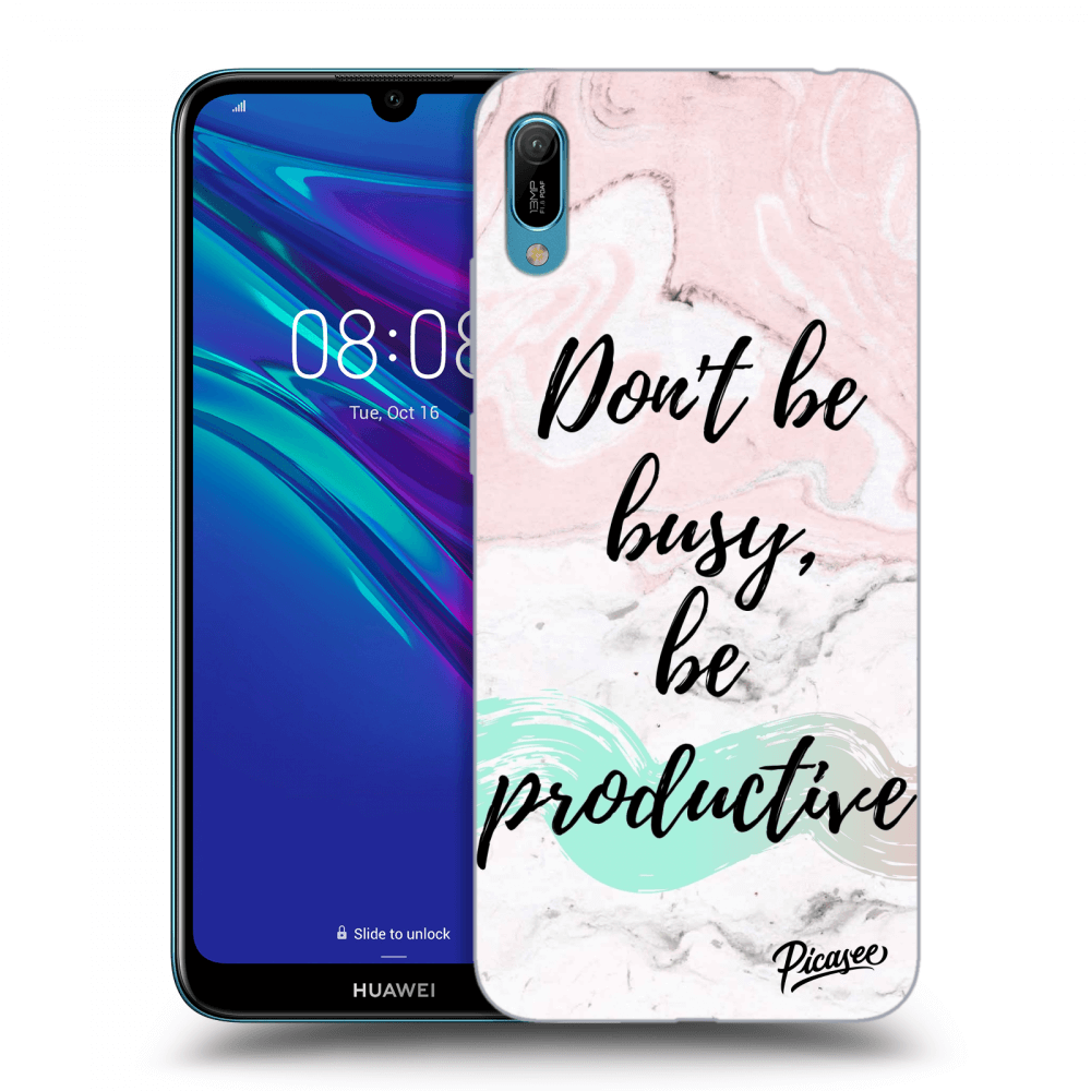 Picasee Huawei Y6 2019 Hülle - Schwarzes Silikon - Don't be busy, be productive